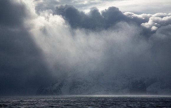 Elephant Island during a rising storm