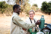 Nancy and Bwalya with morning tea