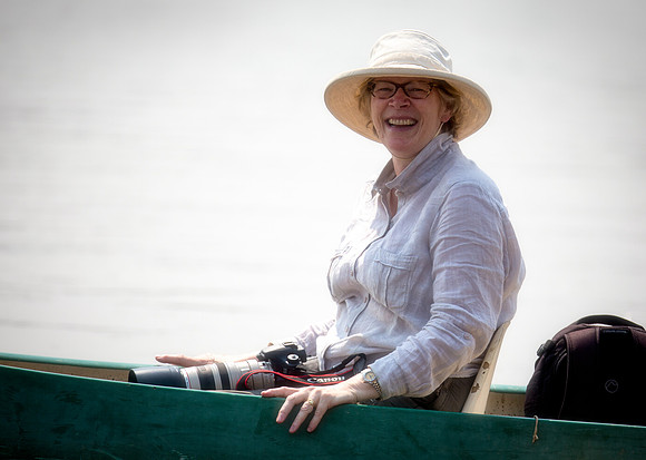 Annie in the canoe to Tafika camp