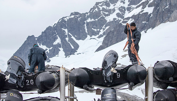 Readying the zodiacs