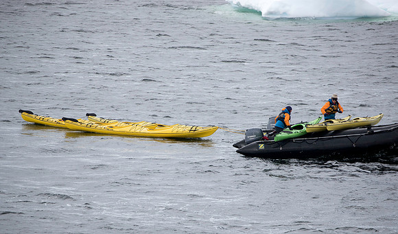 Setting up the kayaks